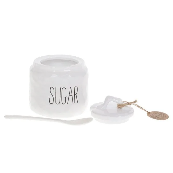Цукорниця керамічна з ложкою Flora Bianco 470 мл (32301) - фото 2 Цукорниця керамічна з ложкою Flora Bianco 470 мл (32301) - фото 2
