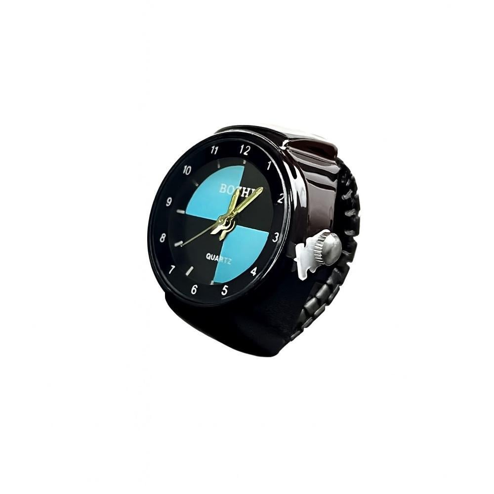 Кольцо-часы на палец One size Черный с синим (3000004276)