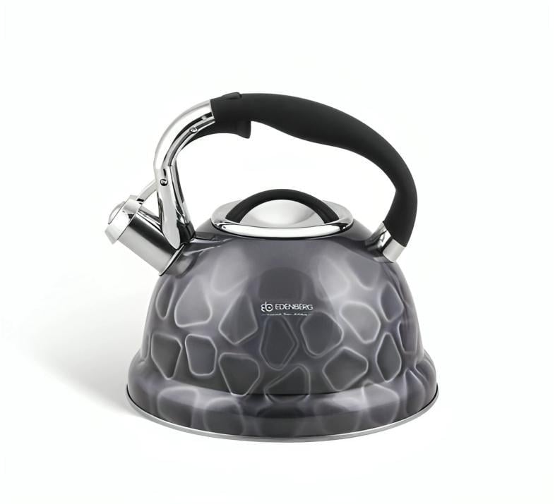 Чайник Edenberg со свистком из нержавеющей стали 3 л (EB-1911-gray) - фото 1 Чайник Edenberg со свистком из нержавеющей стали 3 л (EB-1911-gray) - фото 1