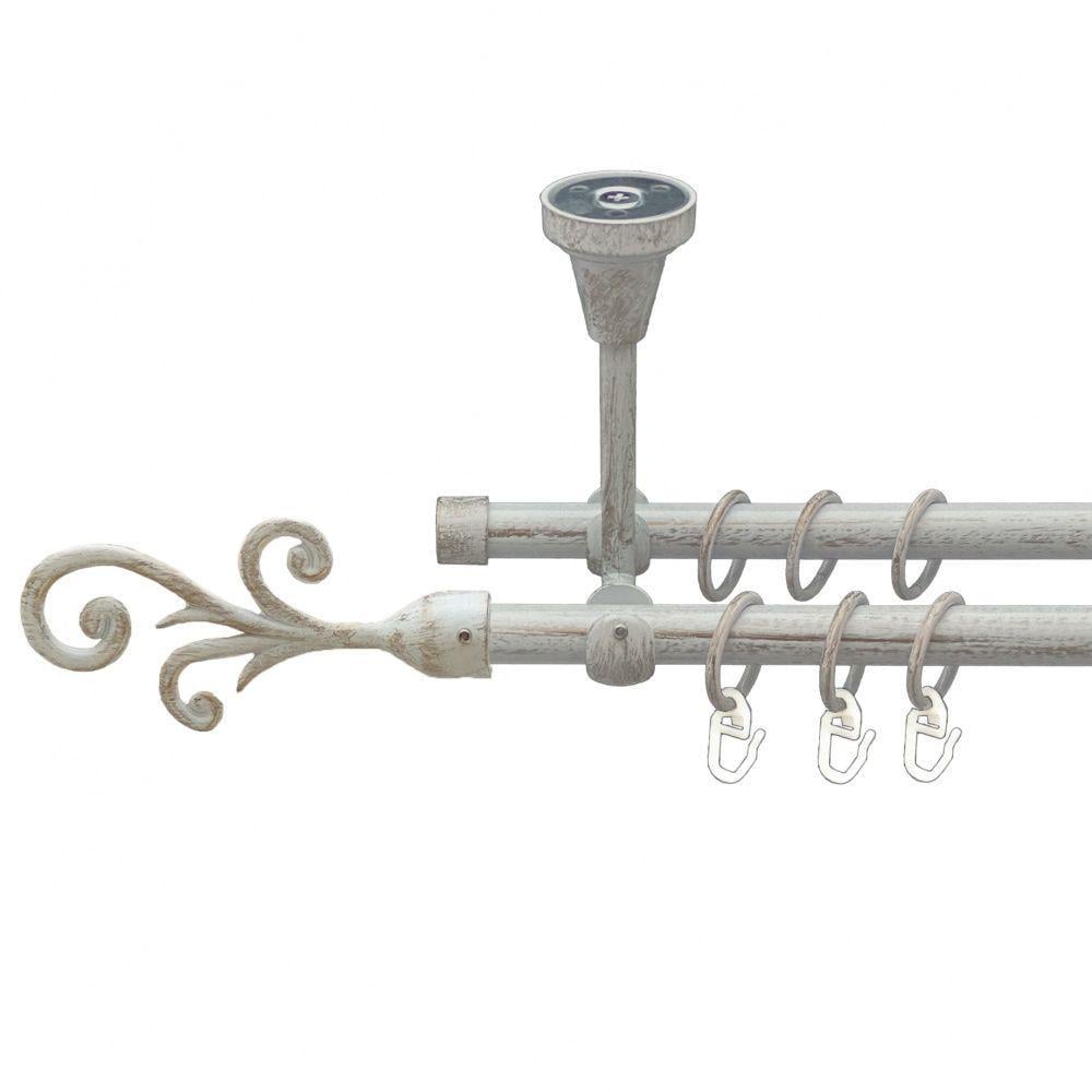 Карниз Orvit Фала двухрядный гладкий 200 см Белое золото (00-00015923)