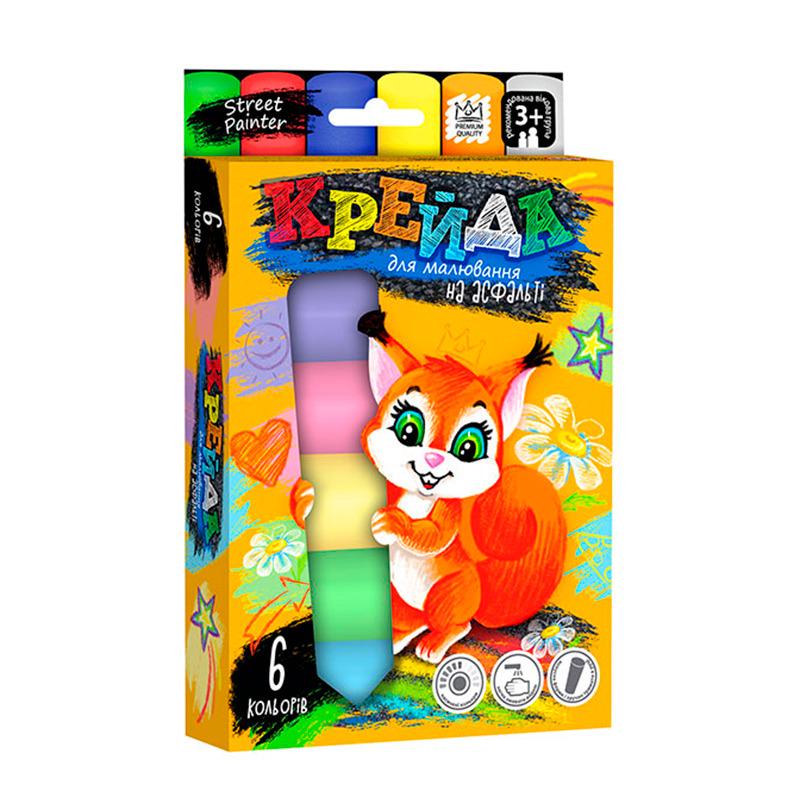 Мел для рисования на асфальте большой 6 шт. (MEL-01-04U)