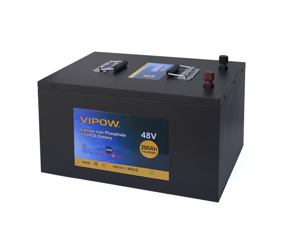 Акумуляторна батарея Vipow LiFePO4 51.2V 200Ah із вбудованою ВМS платою 100A (1866639043)