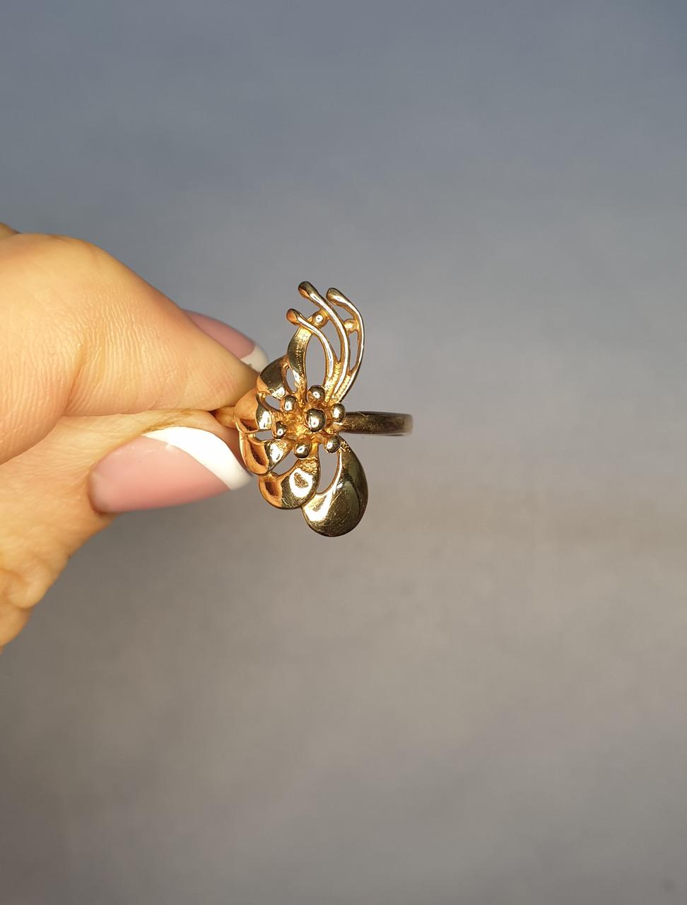 Кольцо позолоченное Цветок р. 16,5 2,9 г (1519895163)