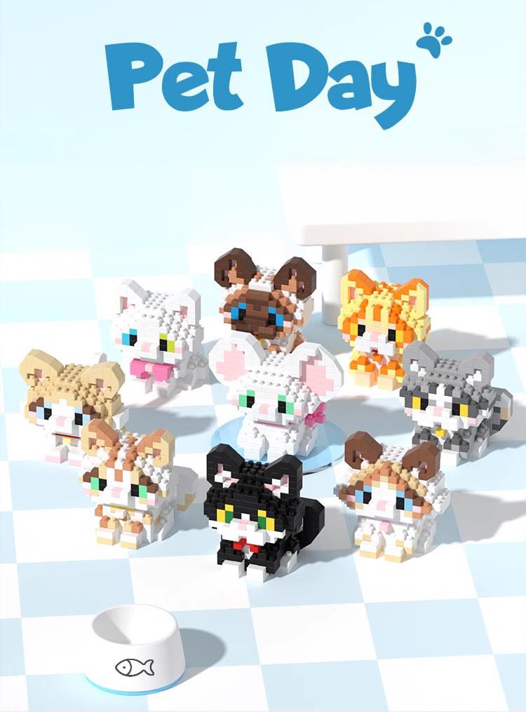 Конструктор из мини-блоков Набор Кошечки Котики Pet Day на 2223 детали 9 шт. - фото 2 Конструктор из мини-блоков Набор Кошечки Котики Pet Day на 2223 детали 9 шт. - фото 2