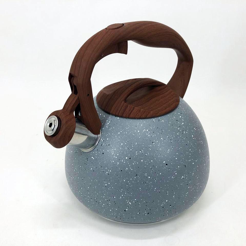 Чайник Unique со свистком UN-5306 2,7л мрамор. Цвет: серый - фото 2