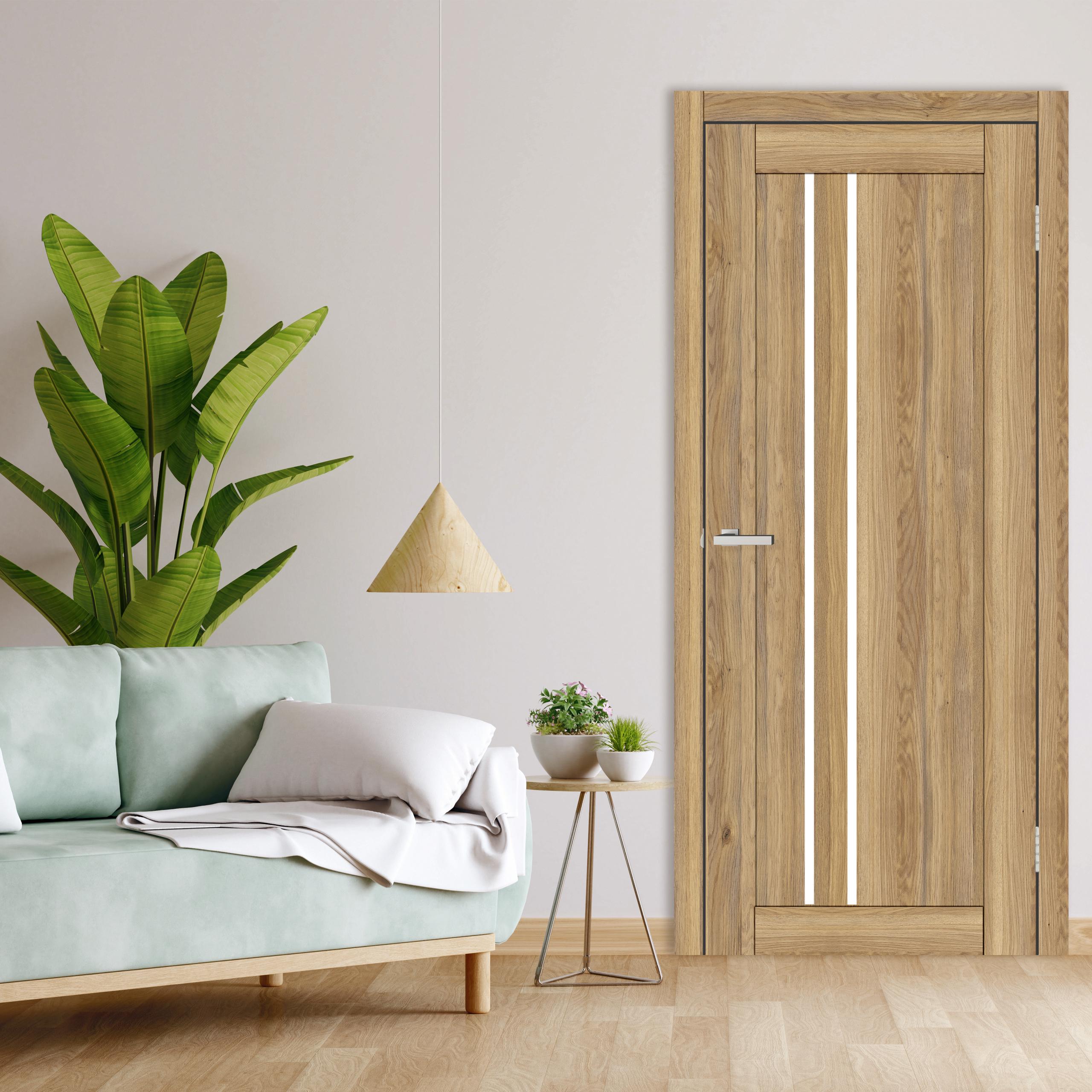 Двери Бельгия стекло сатин 2000х700 мм Дуб Ларедо (60969)