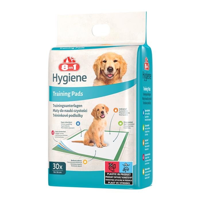 Пелюшки для собак та цуценят 8in1 Coaching Pads для привчання до туалету поглинаючі 56х56 см 30 шт. (660296/102281) - фото 1