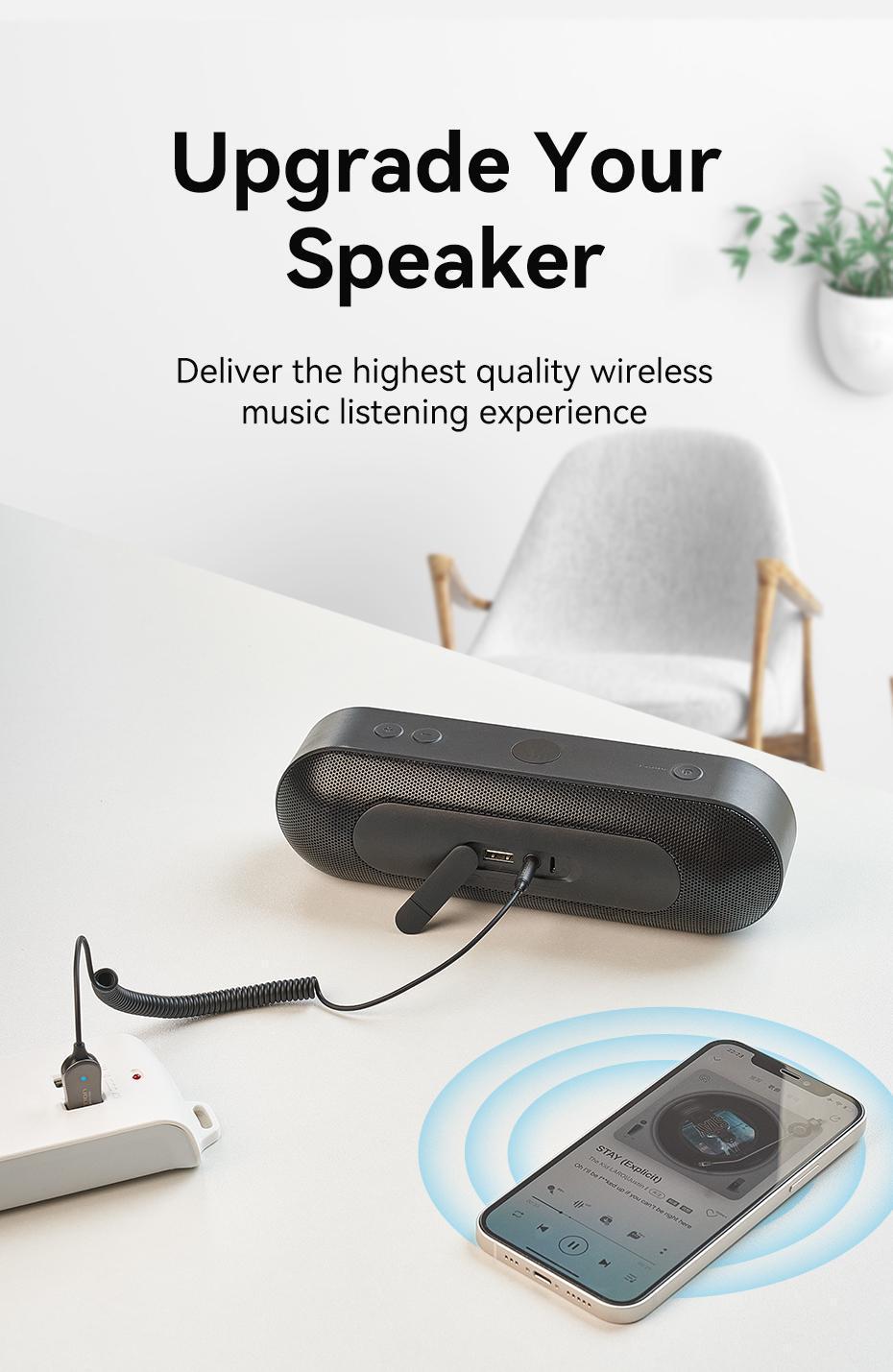 Адаптер Vention Bluetooth 5.0 приемник USB-3,5 мм minijack с микрофоном HiFi AUX Черный (NAGHG) - фото 6