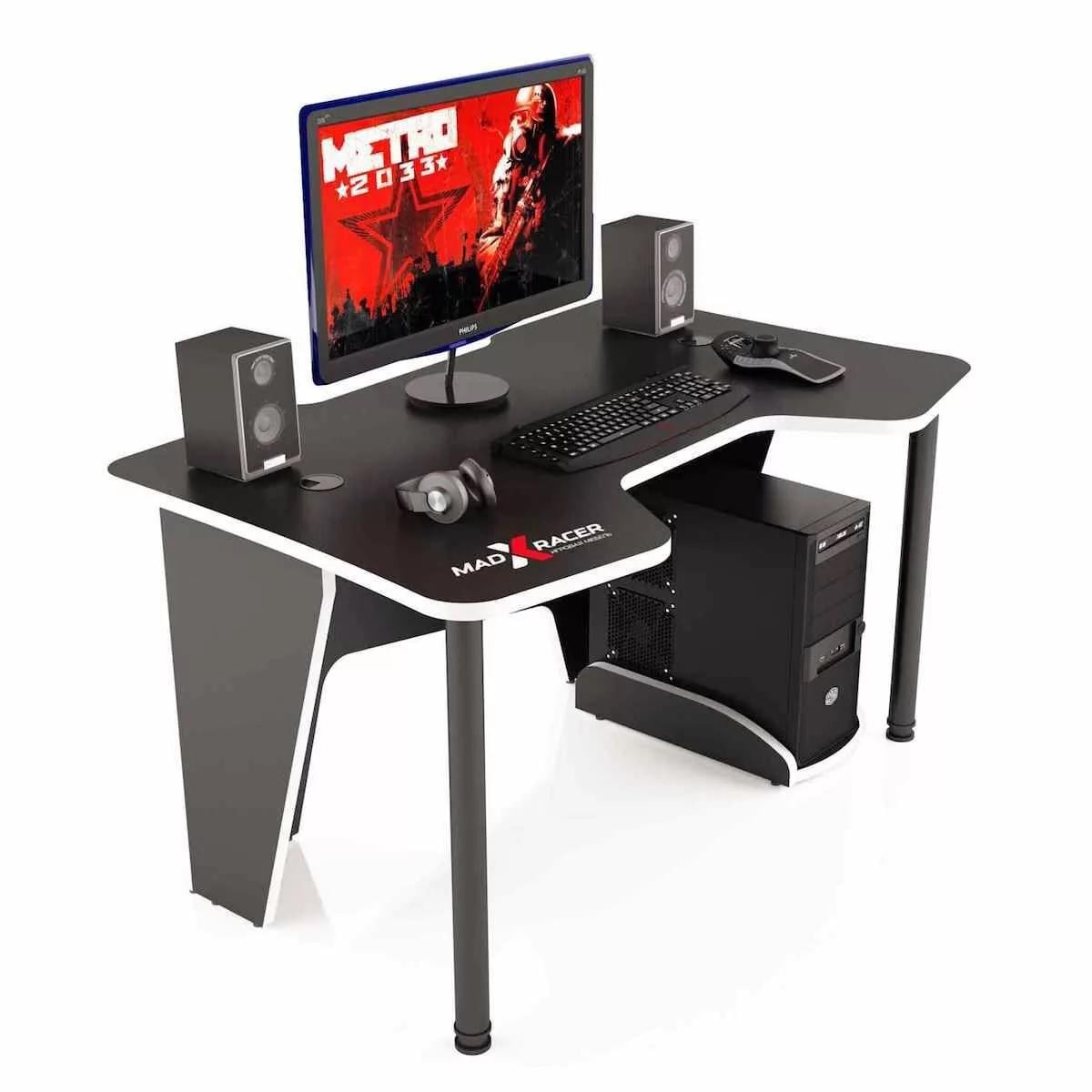 Стол геймерский CNC Mebli Comfort GT12 1200 мм Black/White
