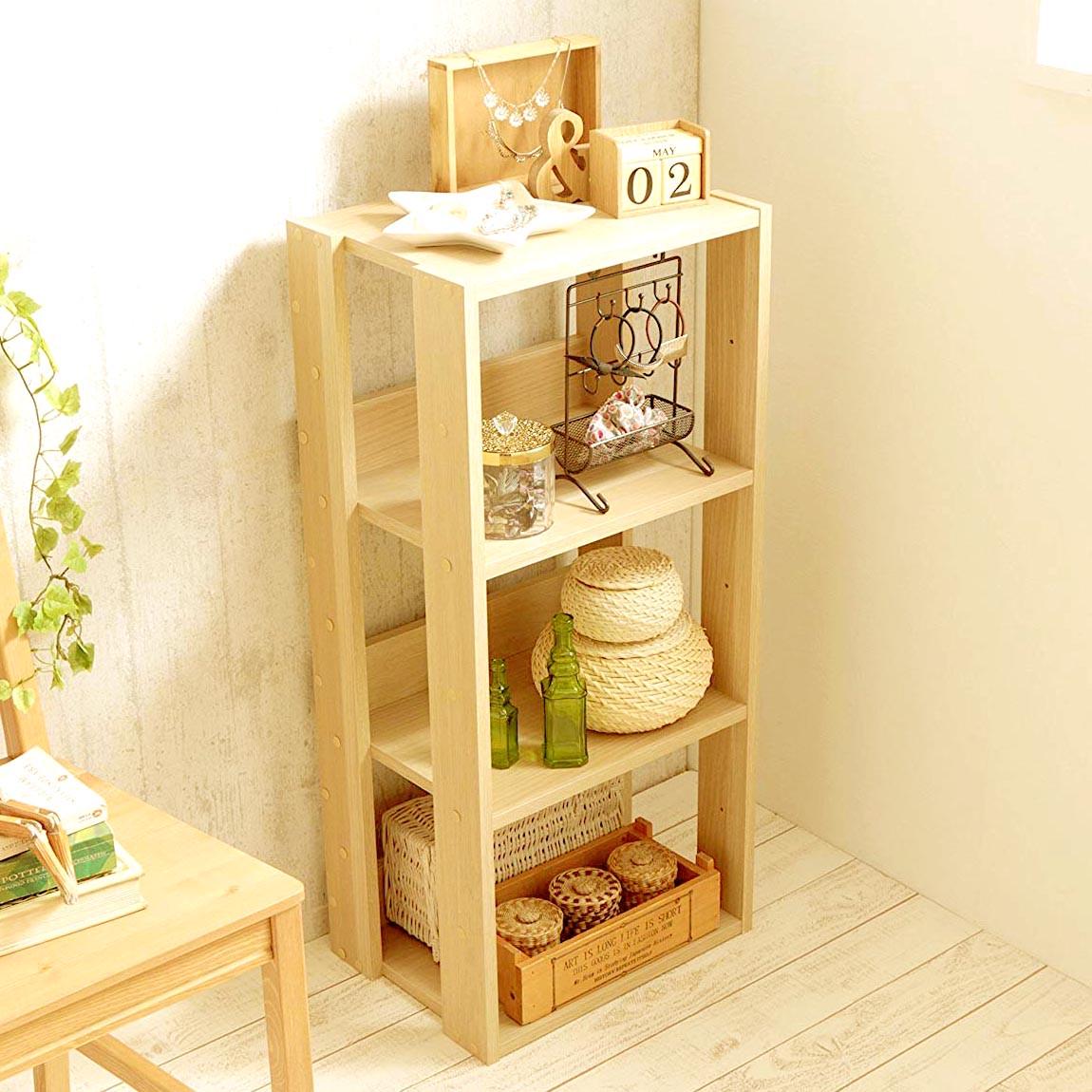 Стеллаж для книг из дерева Сервантес 38 см Ваниль (КПС-381802)