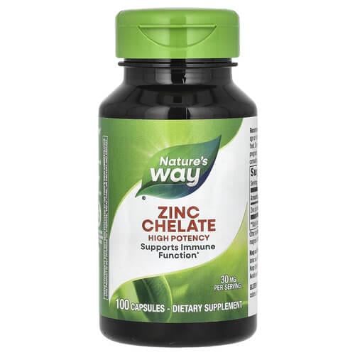 Цинк Nature's Way Zinc Chelate 30 мг 100 Capsules (NWY-41091)