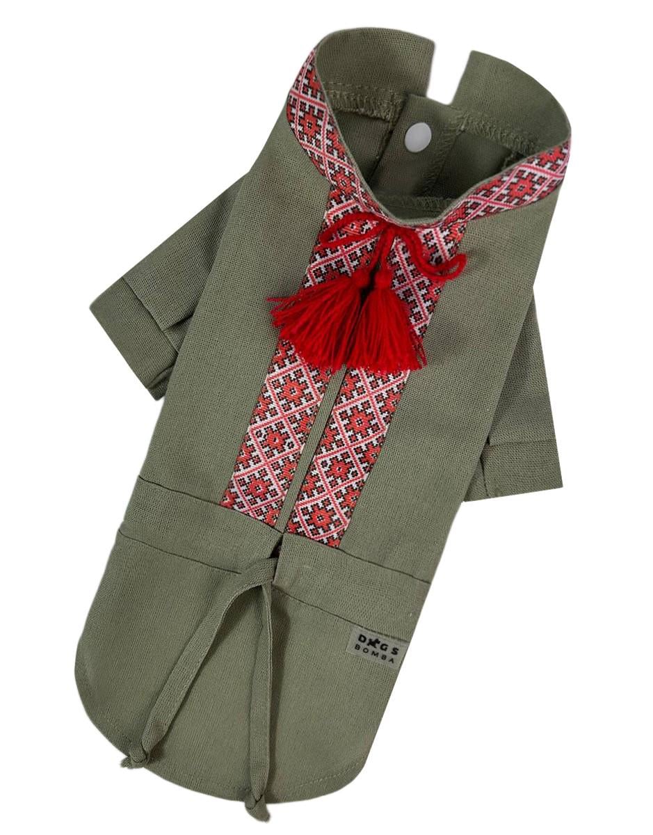 Вишиванка для собак RUB-50 з китицями р. 3 Хакі (sp9-9422)