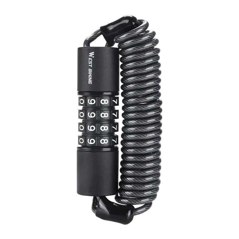Велозамок кодовый West biking YP0705078 4-значный код 150 см Black (25714222)