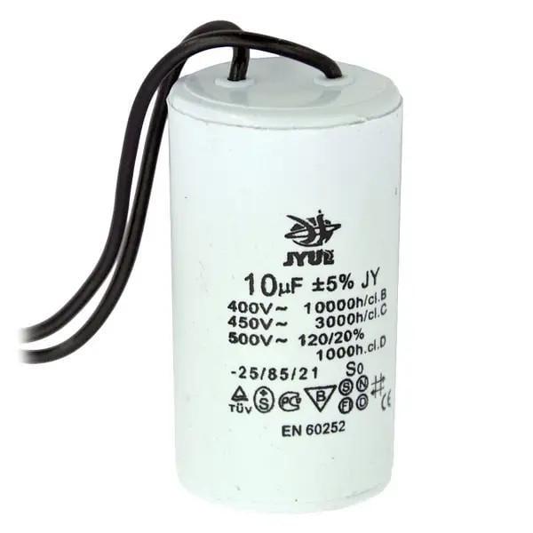 Конденсатор пуско-рабочий JYUL CBB-60 гибкие выводы 10 mkf 450VAC (29176774)