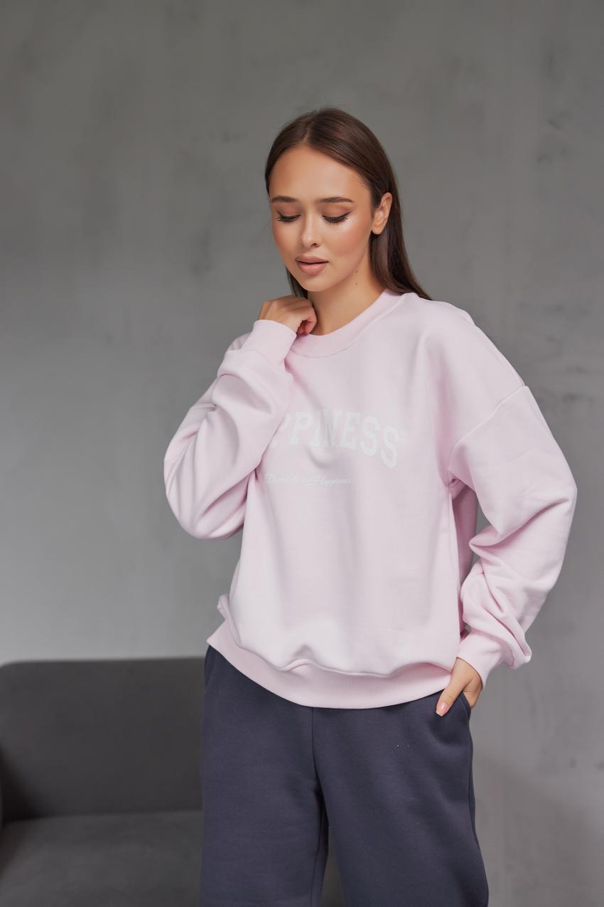 Свитшот женский Happiness М132.4/1 начес S Пудровый (598-1-60) Свитшот женский Happiness М132.4/1 начес S Пудровый (598-1-60)