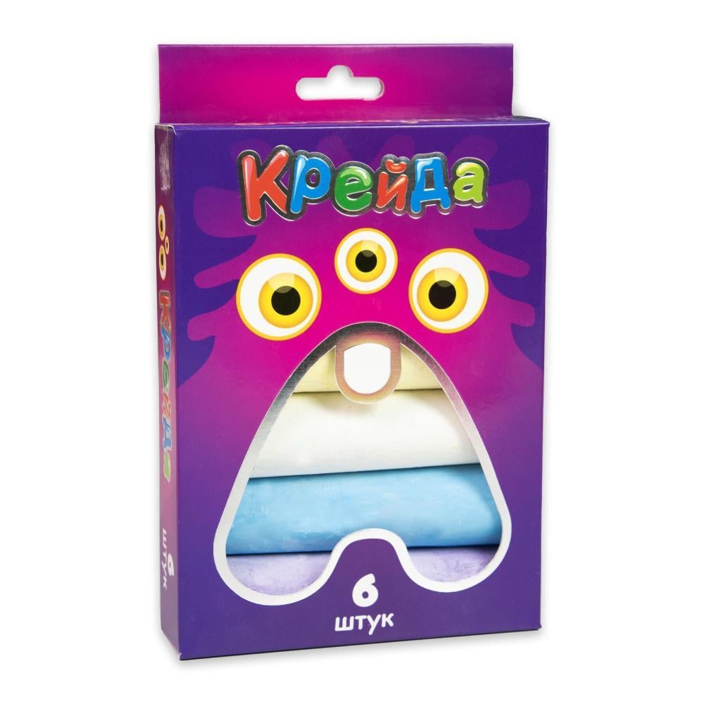 Крейда Strateg велика кругла 6 шт. Різнокольоровий (50102) Крейда Strateg велика кругла 6 шт. Різнокольоровий (50102)