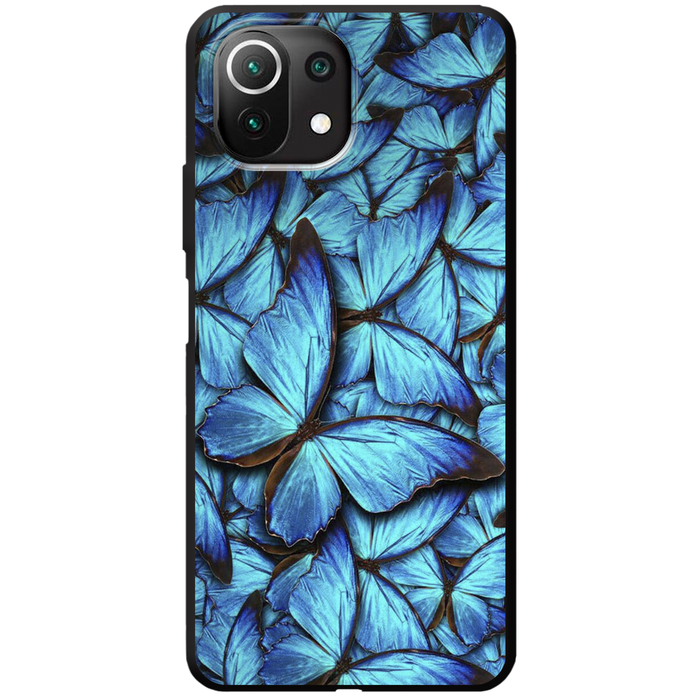 Чохол Boxface Xiaomi Mi 11 Lite Лазурні Метелики Чорний силікон (42128-up1550-44012)