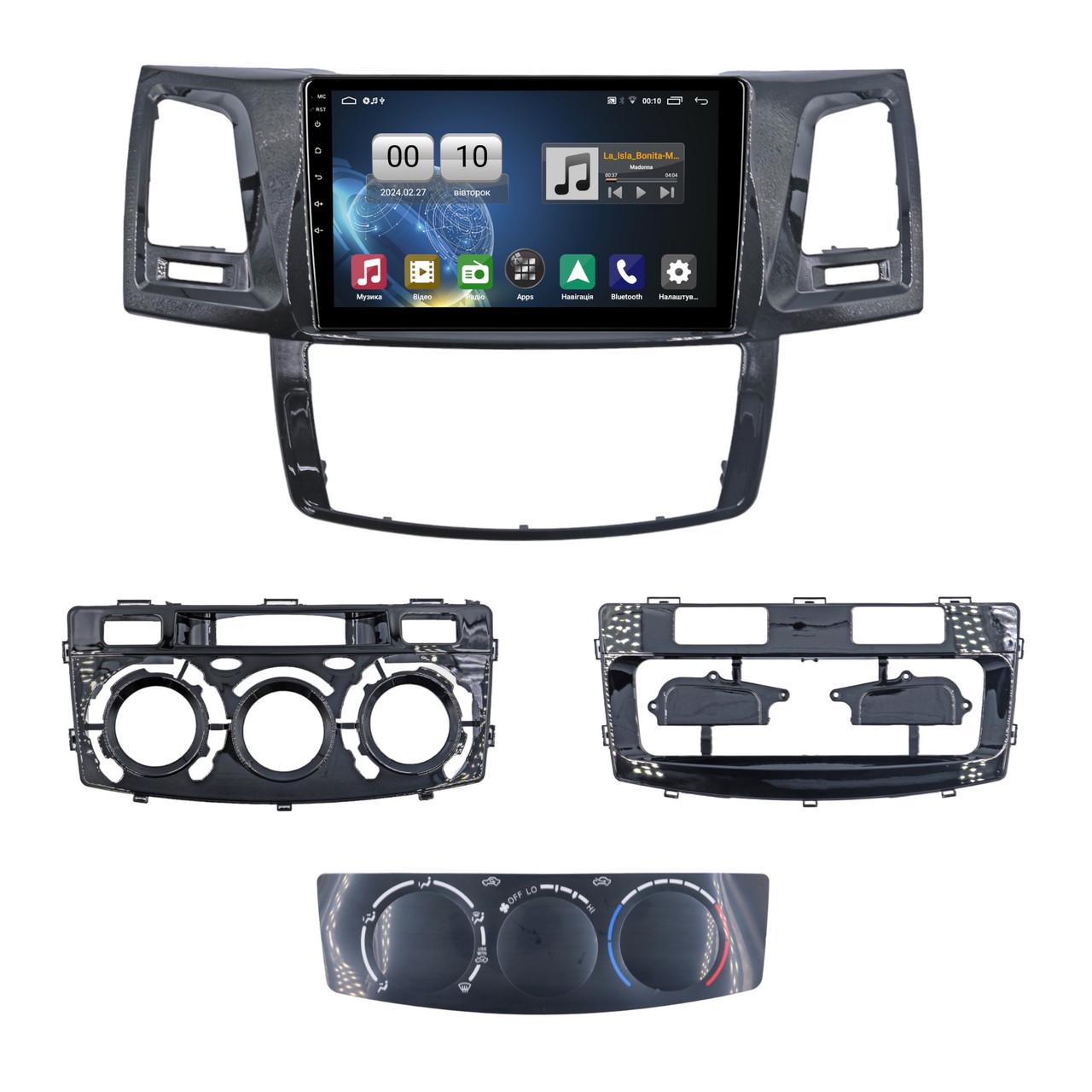 Автомагнітола штатна QIV Q1 для Toyota Fortuner 1 AN50 AN60 HILUX Revo Vigo 2008-2014 F3 9" (Q45746)