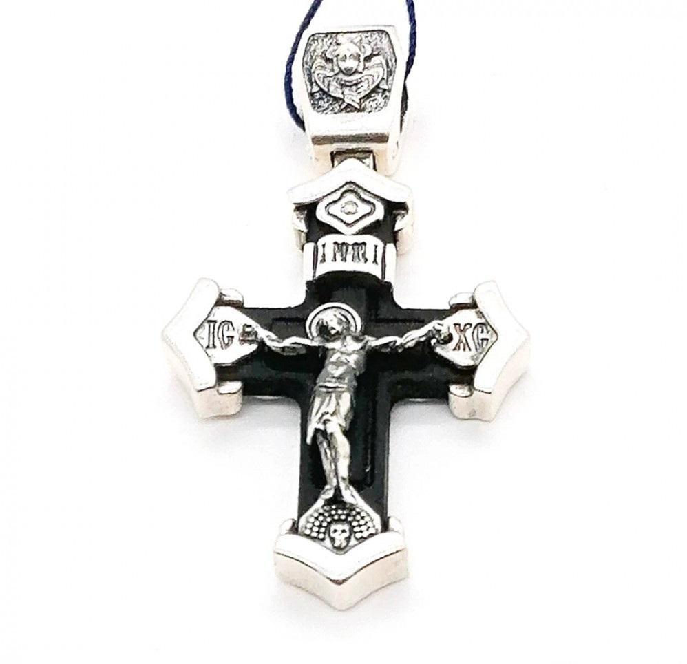 Хрест Ideale 2059-IDE Розп'яття Христа Спаси та Збережи дерев'яний зі сріблом (7451)