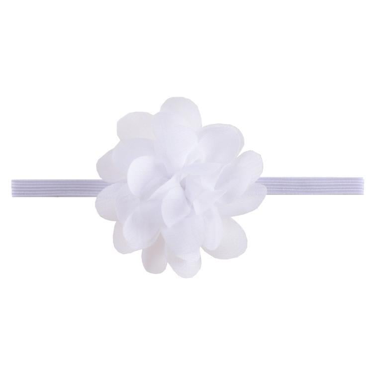 Пов'язка дитяча на голову із шифоновим бантом One size Білий (5399/10)