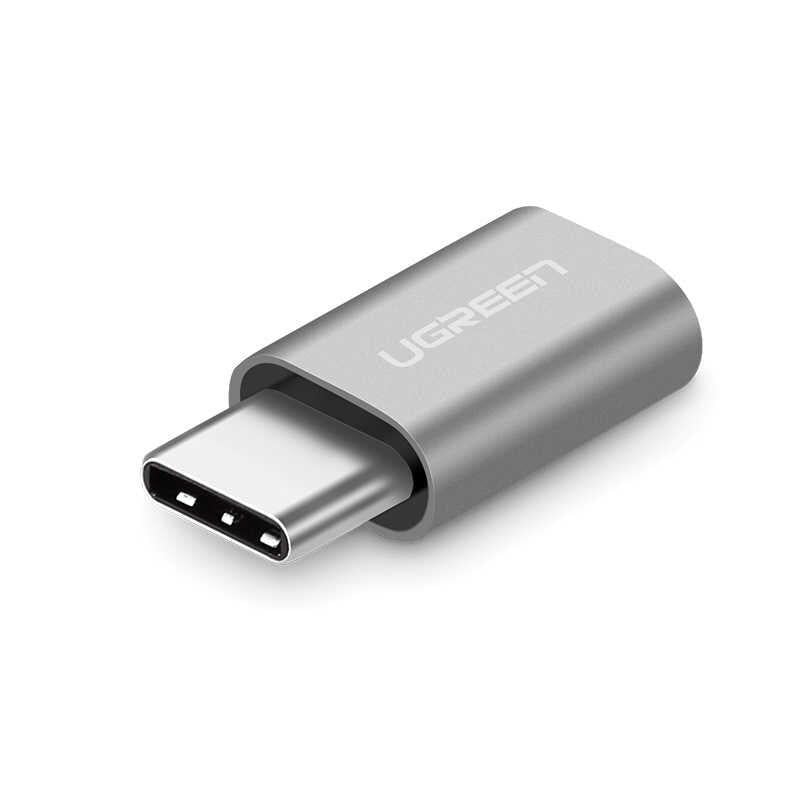 Переходник-адаптер Ugreen USB Type-C to Micro USB Metal Grey (US189)