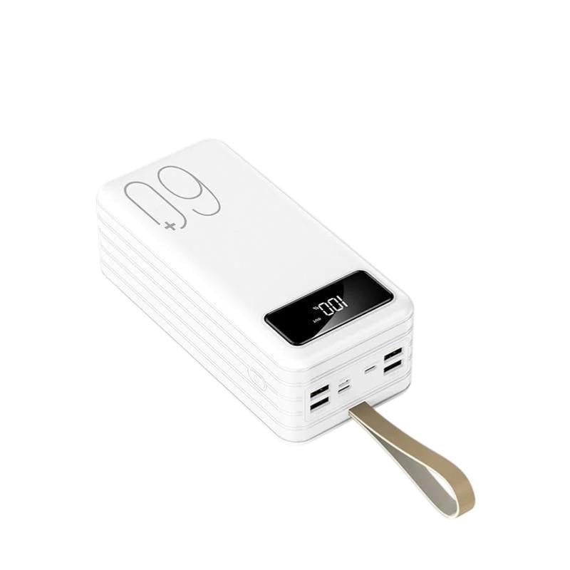 Повербанк Power Way з 4 вбудованими кабелями 60000 mAh Білий (1000-TX-60W)