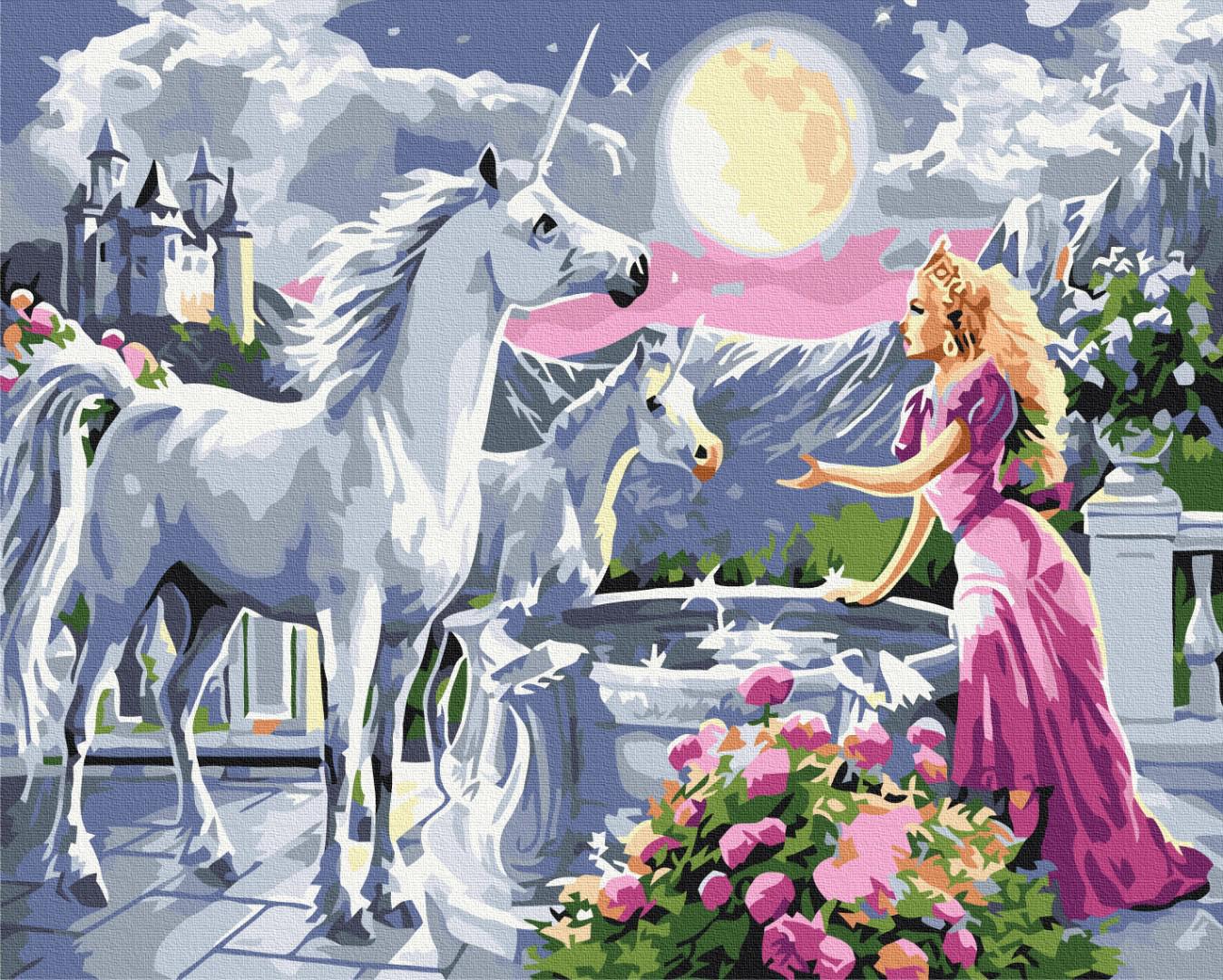 Картина по номерам Brushme Принцесса и единороги 48x60 см (BS25996L)