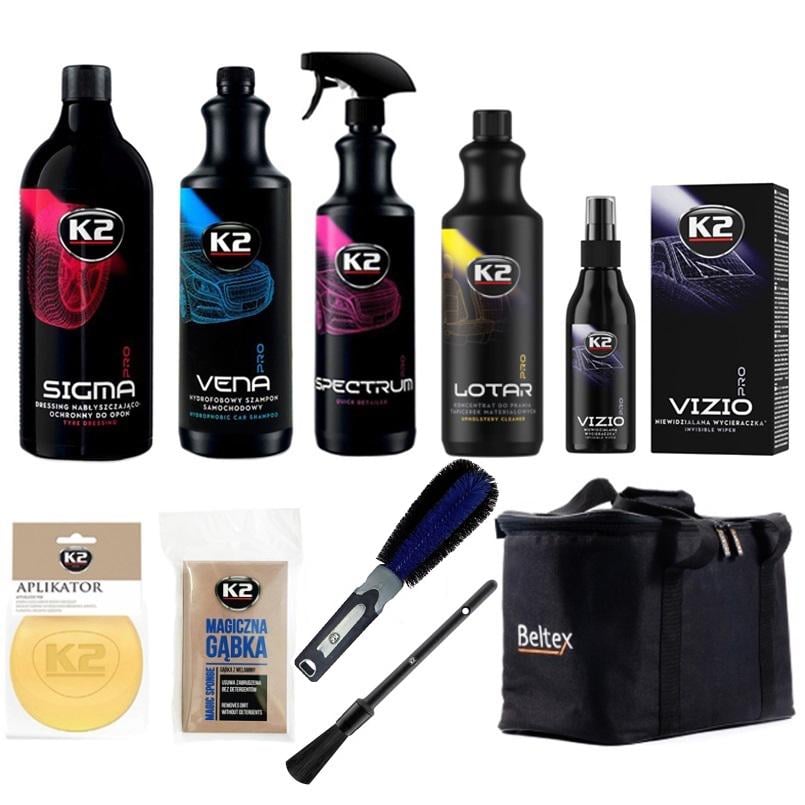 Набор по уходу за авто профессиональный K2 с органайзером 9 ед. (na_143)
