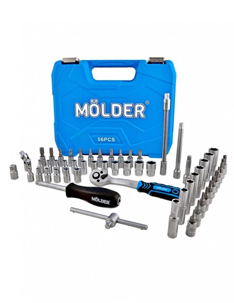 Набор инструментов Molder в кейсе 1/4" 72T CR-V 56 ед. (MT60056)