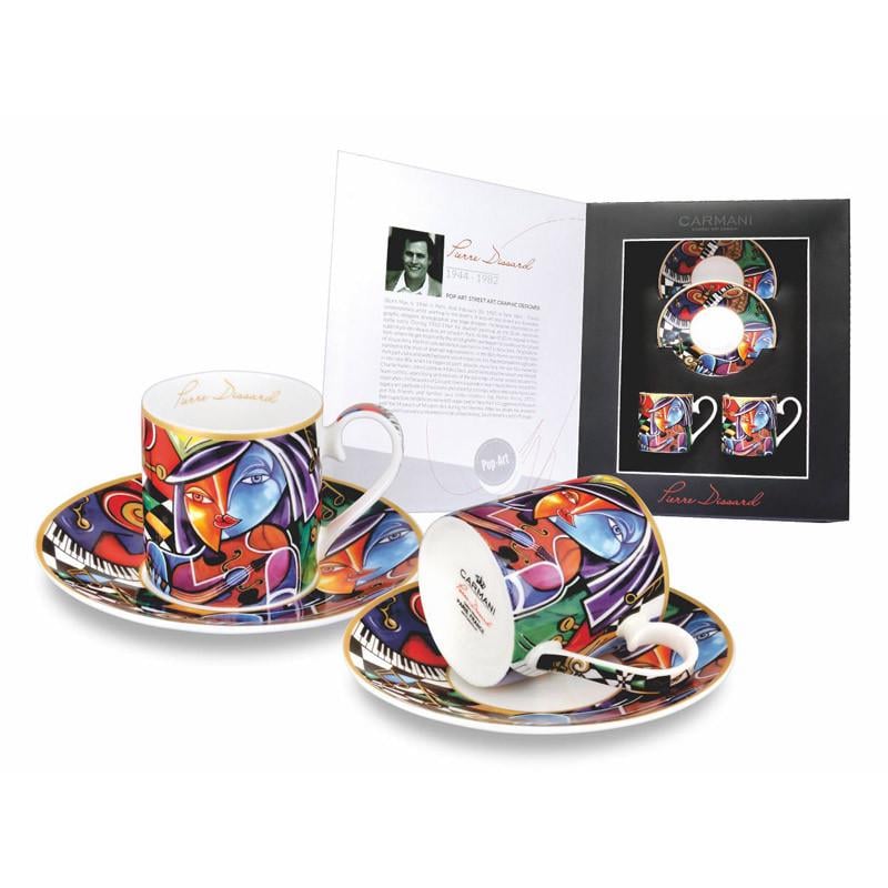 Набор кофейный Carmani Инструменталист 2 чашки с блюдцами 120 мл (046-0106)