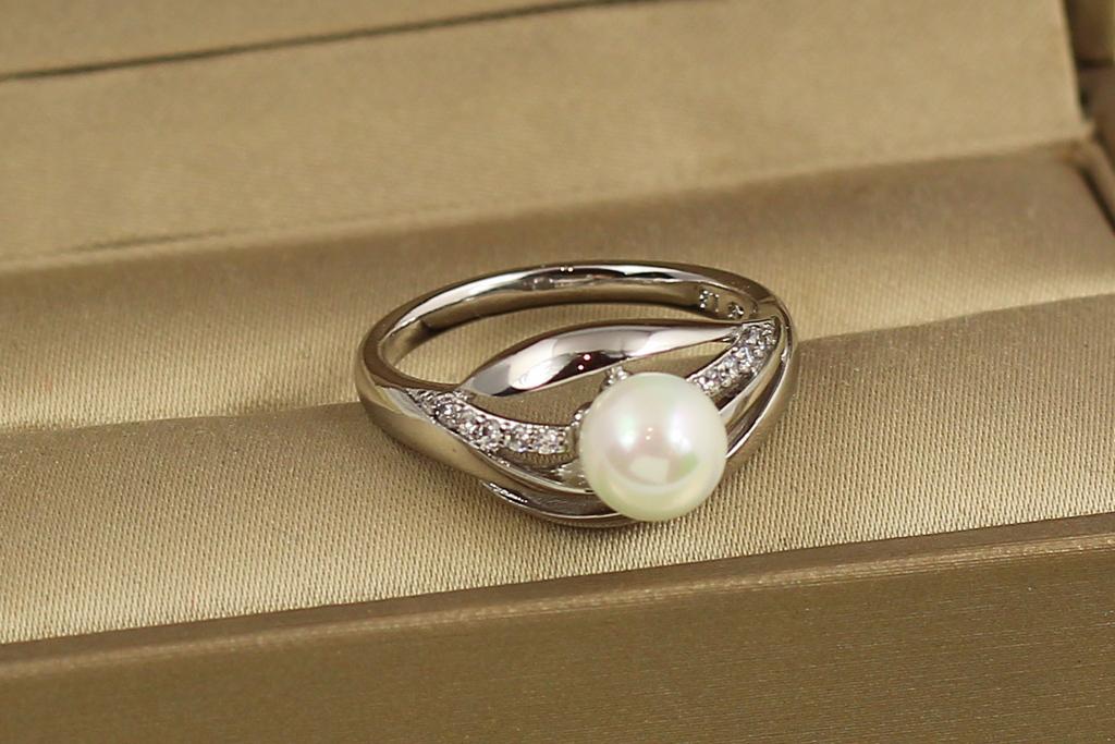 Кольцо Xuping Jewelry Дума с жемчужиной р. 16 Серебристый (30325370)