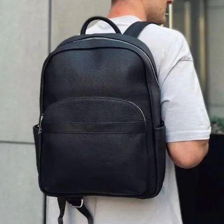 Рюкзак мужской Tiding Bag кожаный Черный (60320)