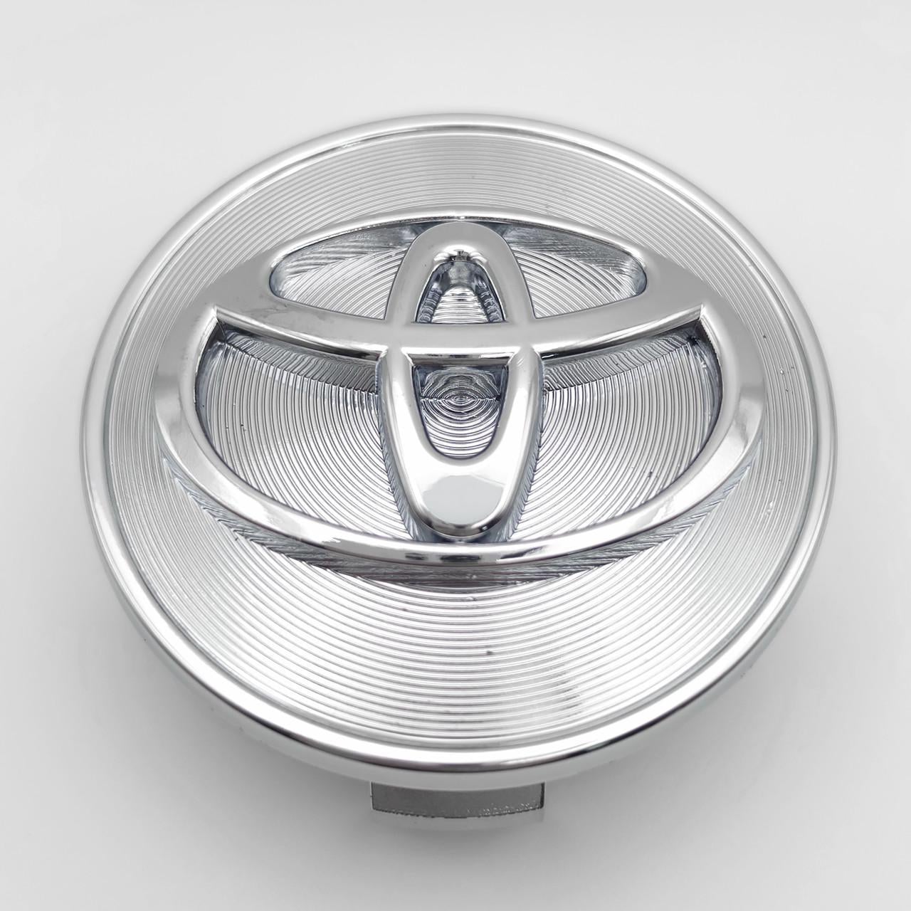 Колпачок заглушка ступицы колеса Toyota 62 мм тип 3 Хром фактурный (3009210557)