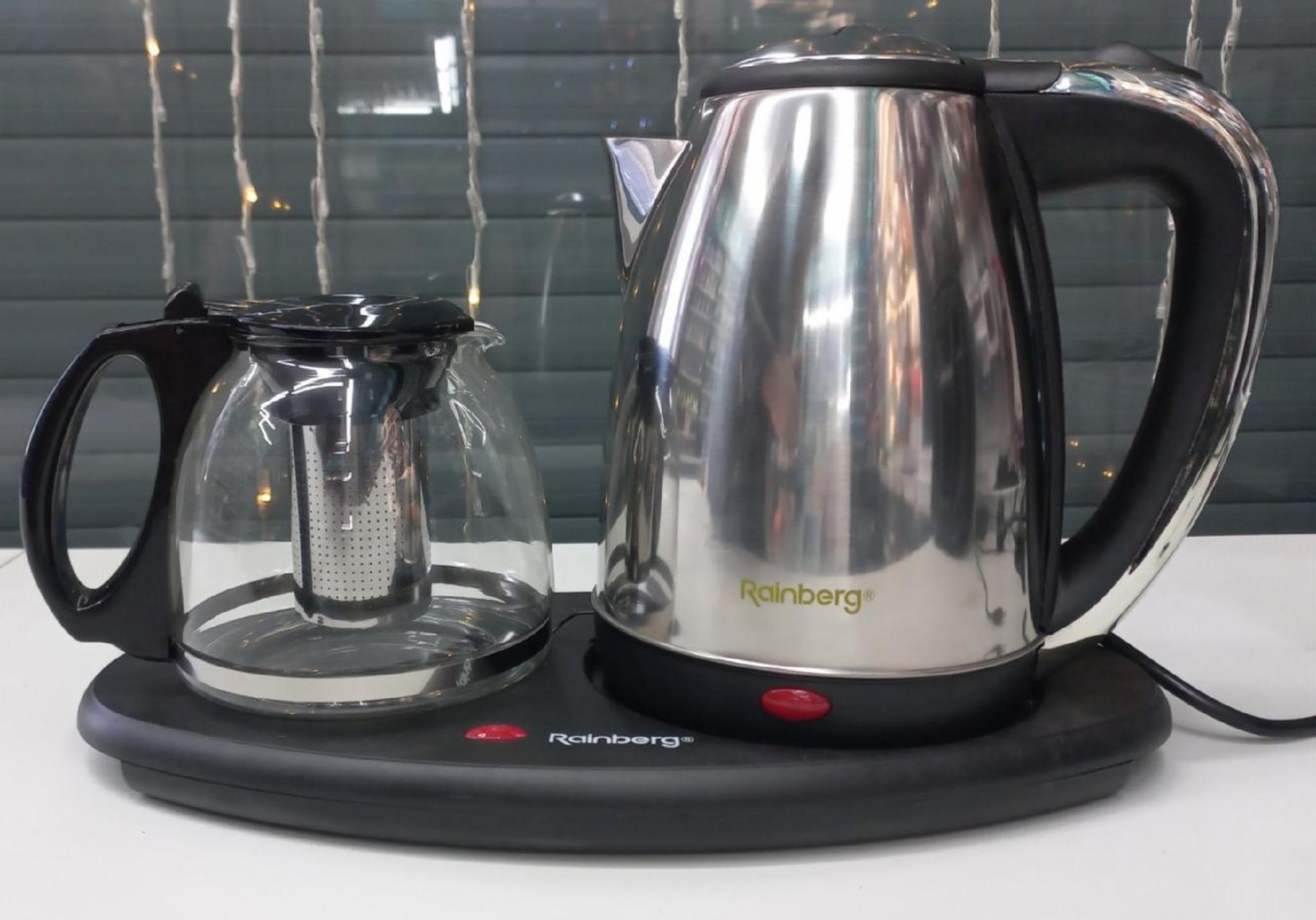 Електрочайник із заварником на підставці Rainberg RB-2504 2000W 2 л (22642750) - фото 2 Електрочайник із заварником на підставці Rainberg RB-2504 2000W 2 л (22642750) - фото 2