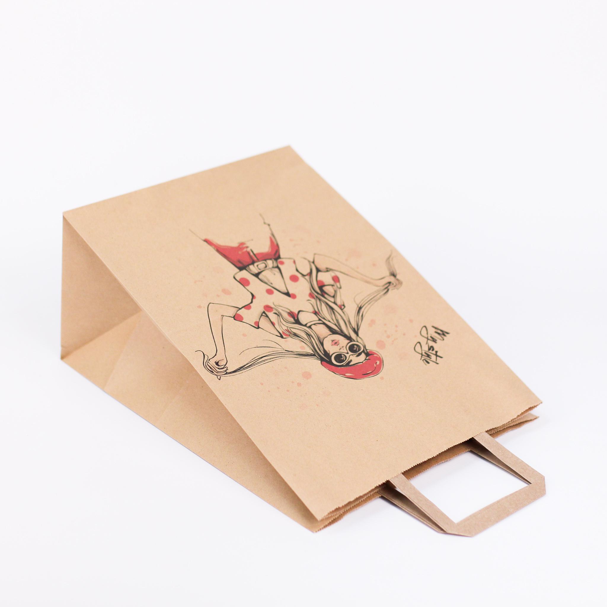 Пакет подарочный крафт 260х150х350 мм 20 шт. Коричневый - фото 2