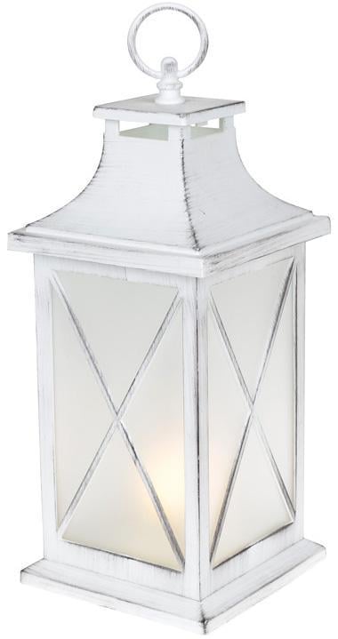 Фонарь декоративный Ночной огонек с LED подсветкой 13,5х13,5х32 см Белый