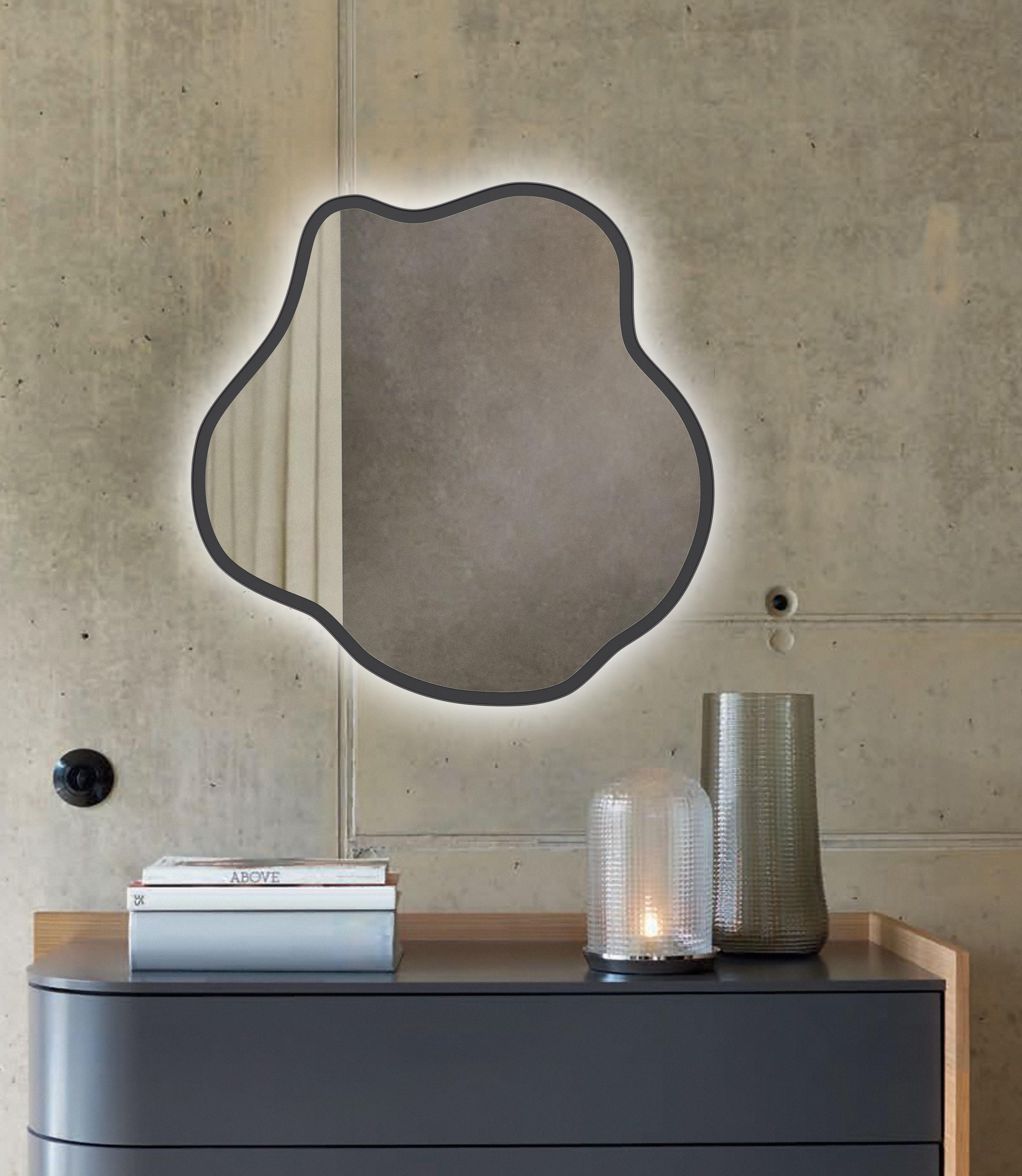 Дзеркало Art-com на основі ЛДСП з підсвіткою 800х800 мм Чорний (АН 2-Чорний)