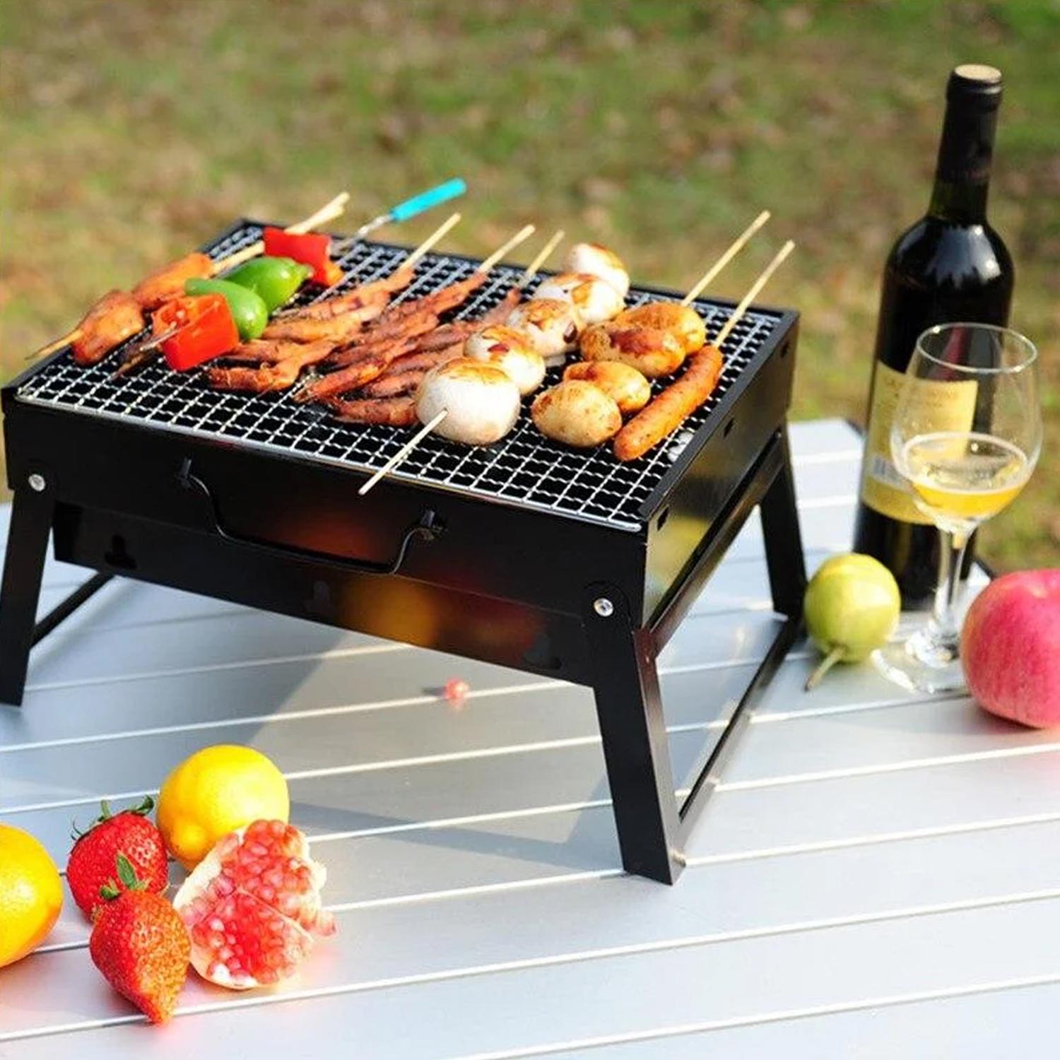 Переносной раскладной мангал BBQ Grill Portable 2004A 35x27x20 см - фото 4