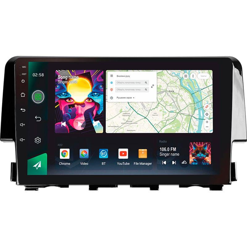 Магнитола штатная Sigma PRO 98128 2K 8/128 GB Honda Civic 10 FC FK 2015-2020 9" (AR-78355)