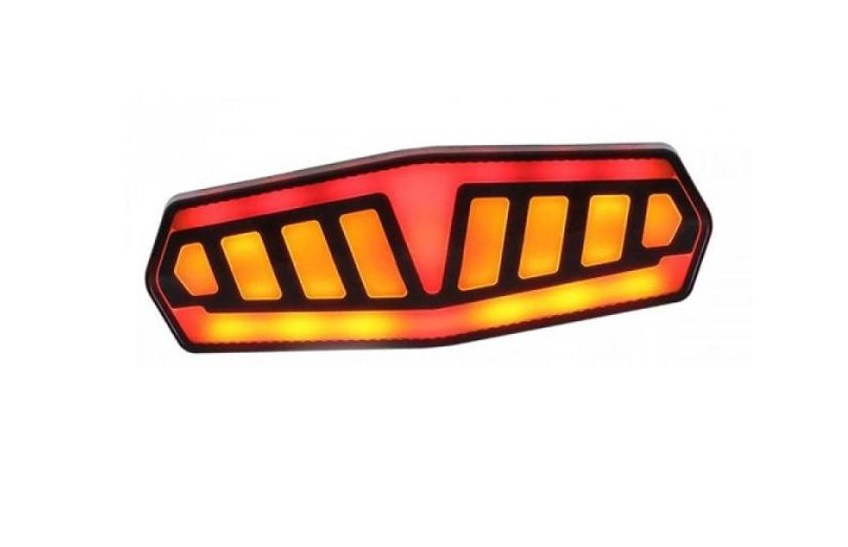 Велолихтарь FY-1828 с указанием поворотов ЗУ Type-C Red/yellow