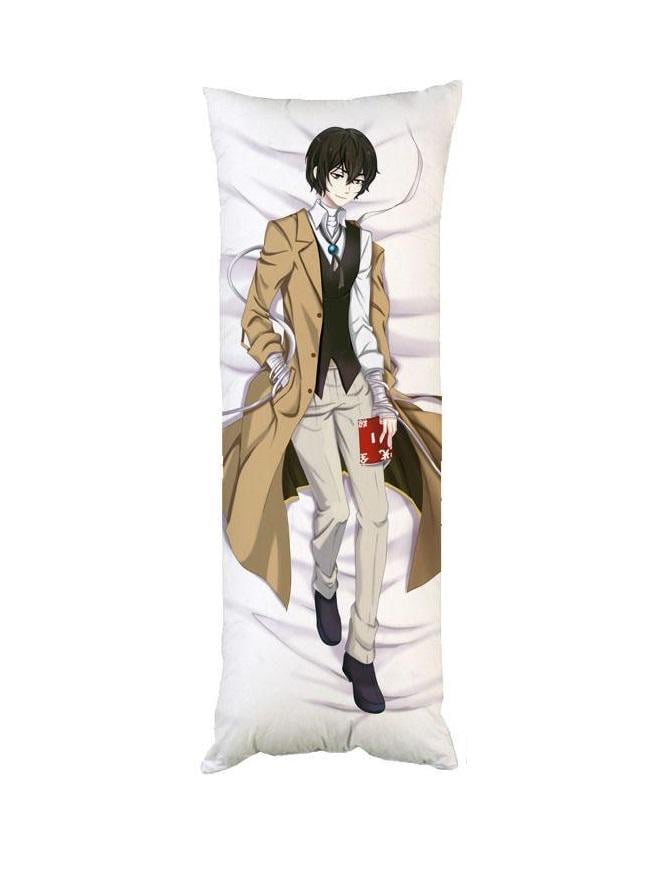 Подушка дакимакура Дадзай Осаму Bungou Stray Dogs декоративная ростовая для обнимания 40x100 см двусторонняя