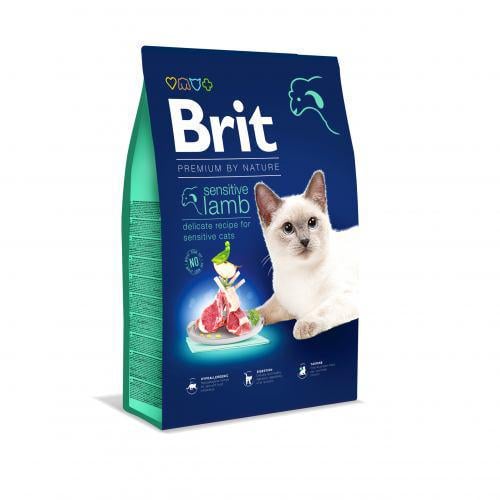 Корм сухой Brit Premium Cat by Nature Sensitive для кошек с чувствительным пищеварением с ягненком 8 кг