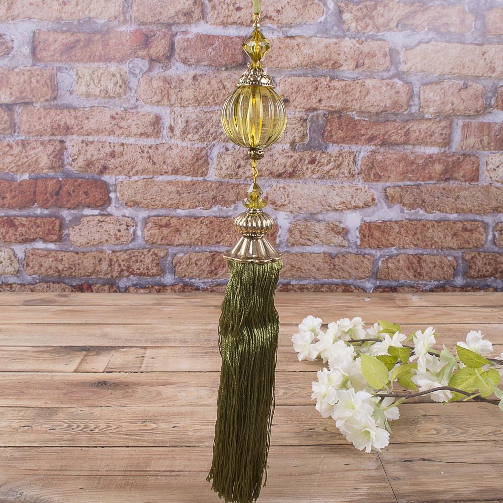 Подвеска с помпоном и шаром Зеленый (4065-6)