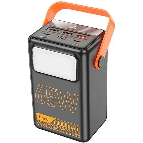 Батарея портативна Hoco J110A Powerful PD65W LCD/Lamp 60000 mAh Black Батарея портативна Hoco J110A Powerful PD65W LCD/Lamp 60000 mAh Black