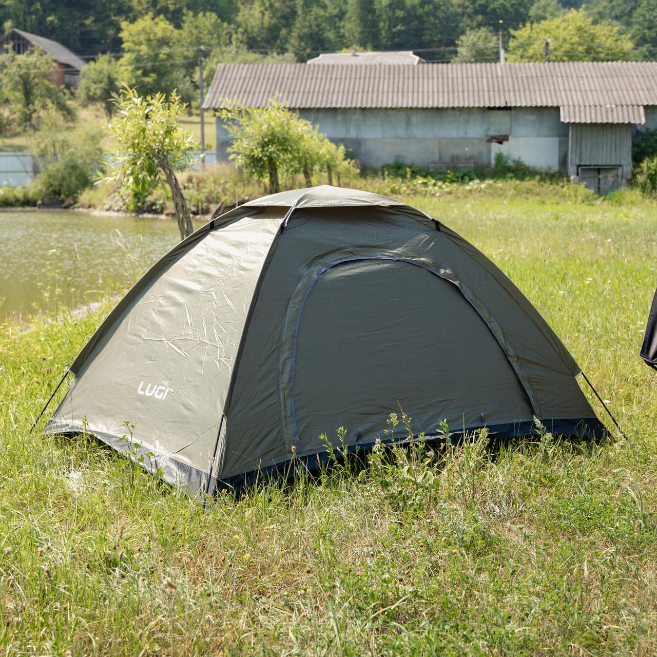 Намет двомісний LU-025GR кемпінговий туристичний для риболовлі 200x150x120 см Хакі (7467) - фото 4