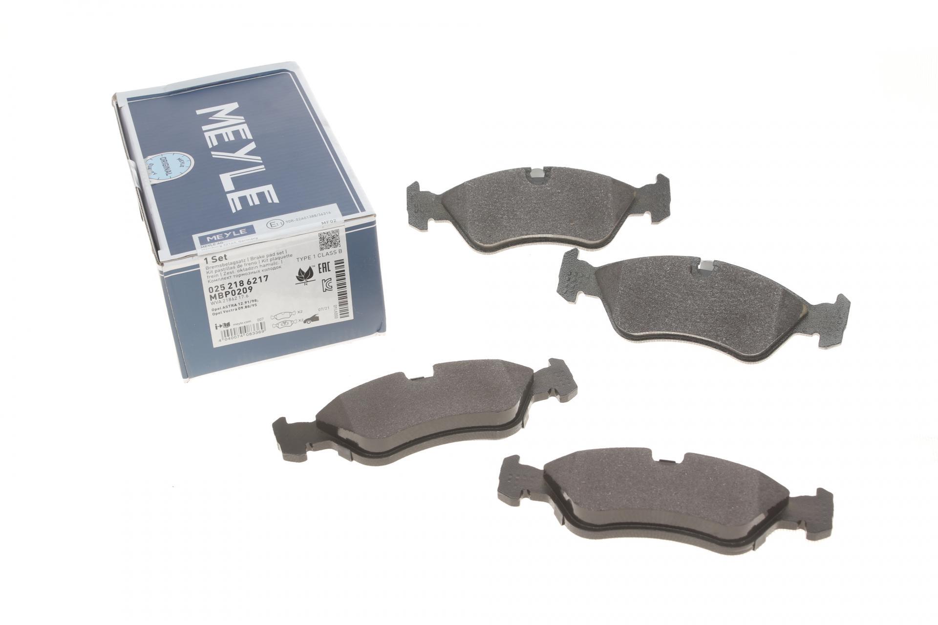 Колодки тормозные передние Meyle для Opel Astra F/Vectra -03 (025 218 6217)