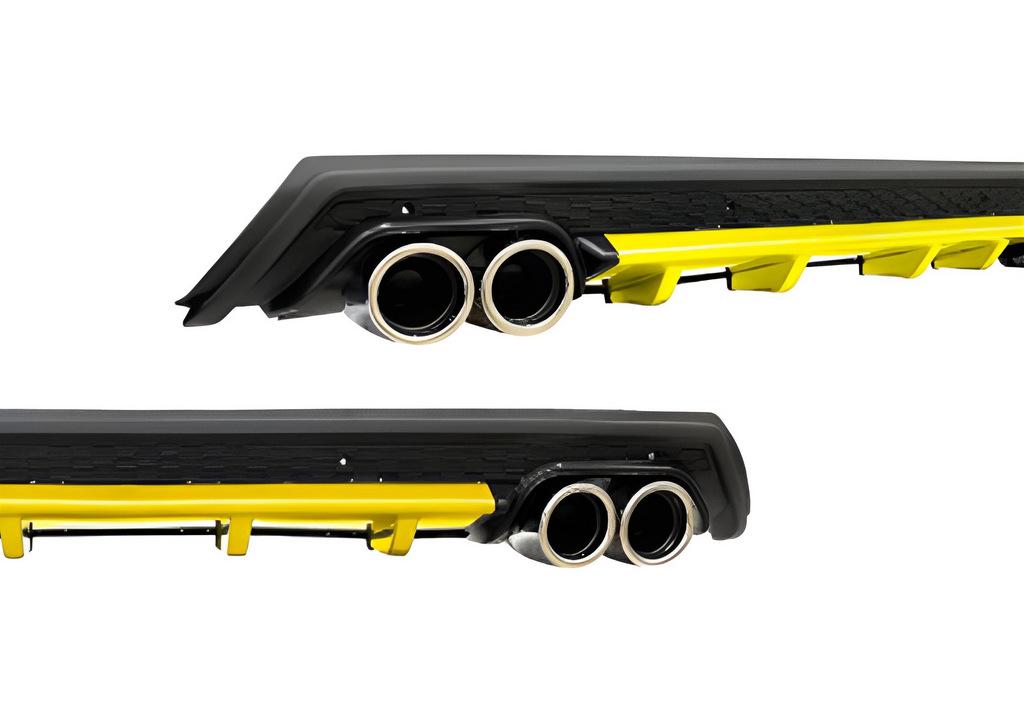 Универсальный задний диффузор DPT V-14 ABS DPT ABS Желтый/Черный глянец