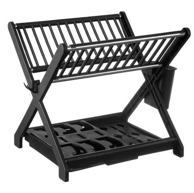 Сушилка для посуды RIAS Bowl and Dish Storage Rack двухъярусная 30х28х30 см Black (3_08245)