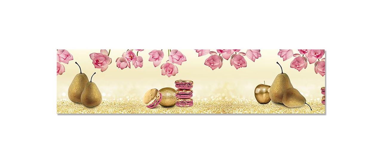 Наклейка виниловая на кухню Zatarga Золотые Груши и Орхидеи 600х2500 мм (1289776379)
