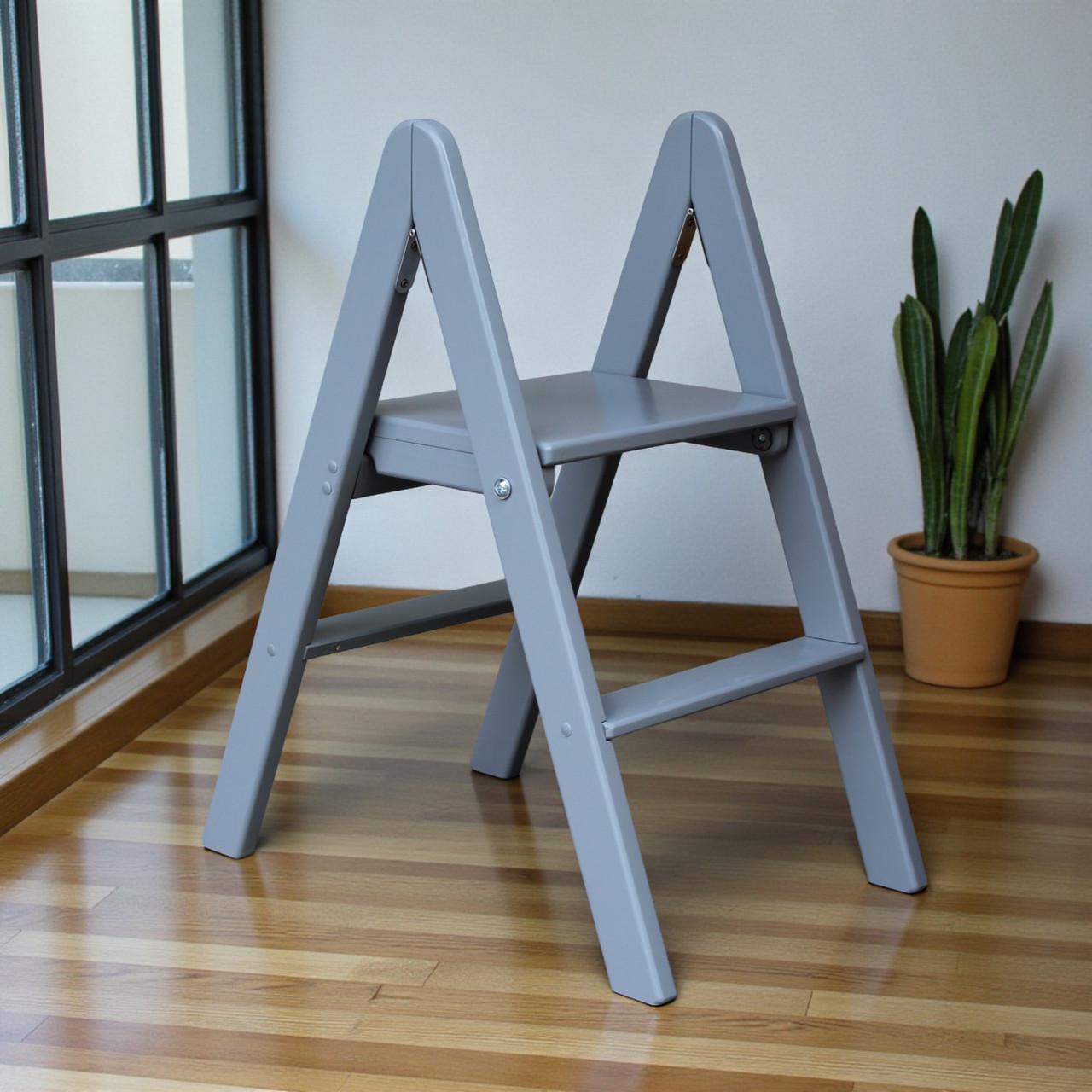 Табурет-лестница деревянный Студія Дерева Вільха бытовой двухсторонний 2 ступеньки Серый (31002900) - фото 1 Табурет-лестница деревянный Студія Дерева Вільха бытовой двухсторонний 2 ступеньки Серый (31002900) - фото 1